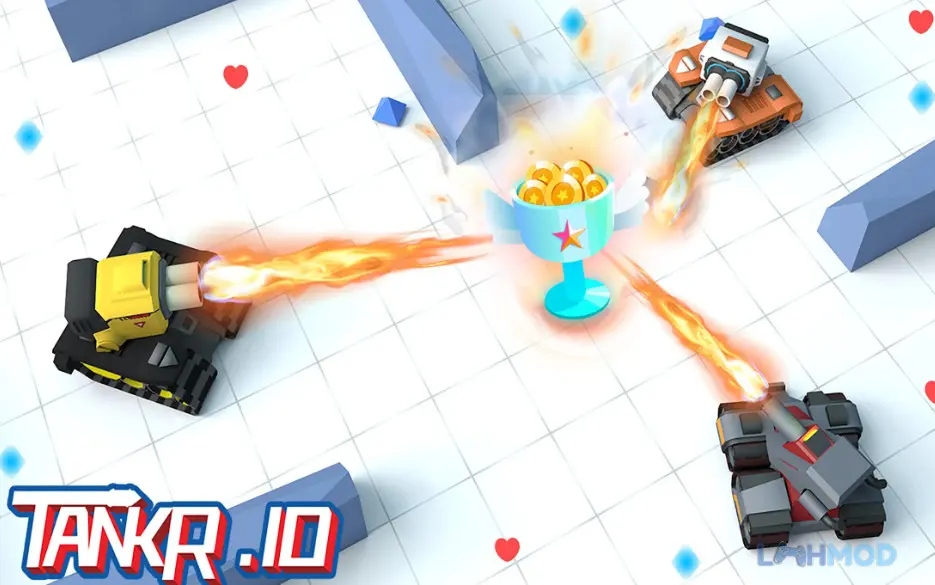 Ảnh 4 của Tải Tankr io Apk 8.3 cho Android iOs Các xe tăng đối đầu nhau trong một bản đồ của Tankr.io