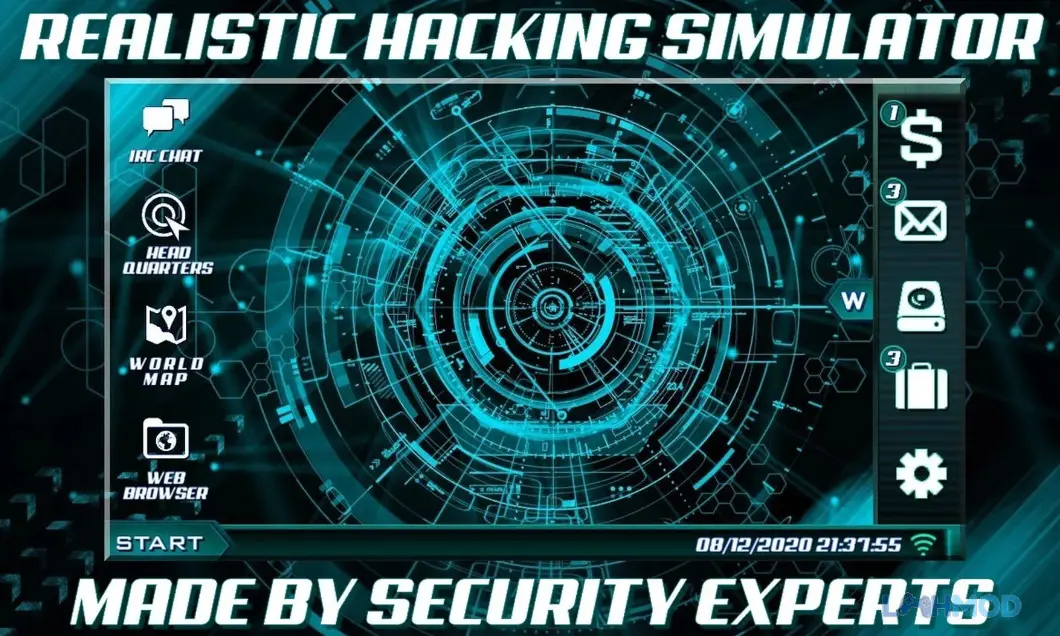 Bản đồ thế giới trong The Lonely Hacker hiển thị các quốc gia có thể hack