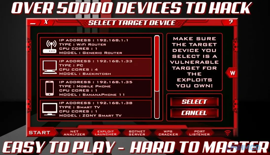 Màn hình hiển thị quá trình hack phần mềm trong game The Lonely Hacker