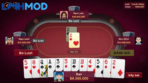 Ảnh 2 của Tải Tien Len – Tiến Lên Miền Nam APK v3.1.0 Android iOS Hai người chơi bài Tiến Lên Miền Nam trên điện thoại