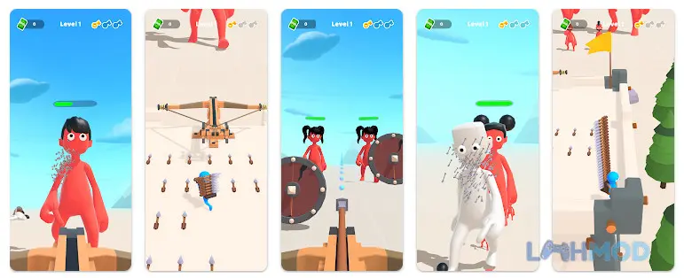 Ảnh 2 của Tải Titan Down Apk 0.7 cho Android iOs Cảnh chiến đấu trong Titan Down với người chơi đang ngắm bắn