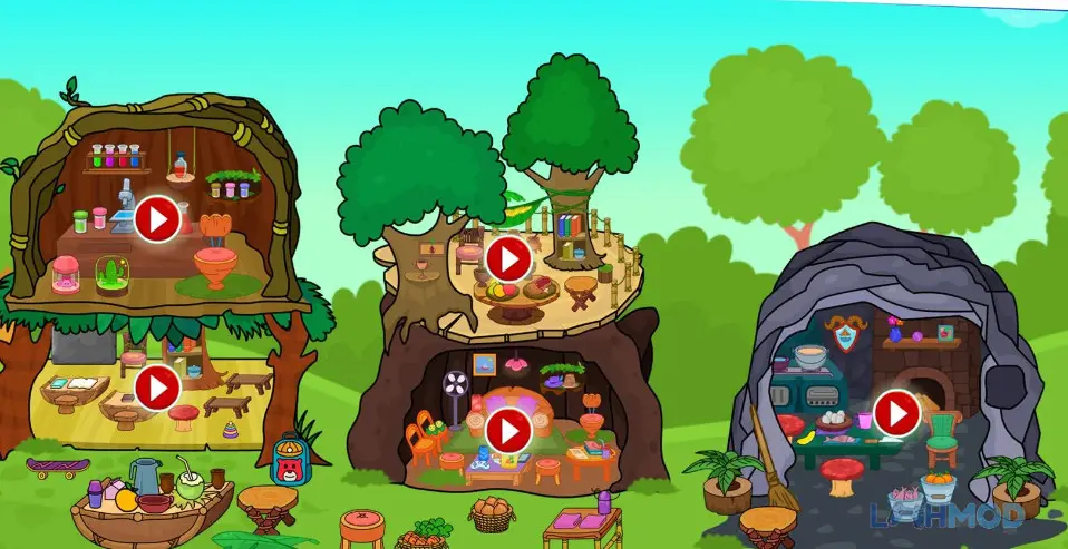 Ảnh 1 của Tải Tizi Animal Town Apk 1.5.6 cho Android iOs Thị trấn động vật trong Tizi Animal Town với các công trình vui nhộn