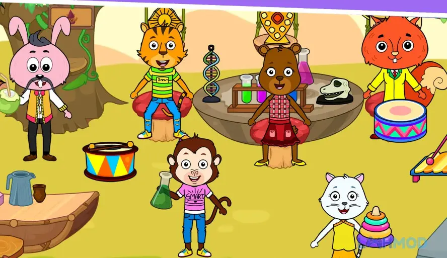 Ảnh 2 của Tải Tizi Animal Town Apk 1.5.6 cho Android iOs Giao diện chọn thú cưng và trang trí nhà trong Tizi Animal Town