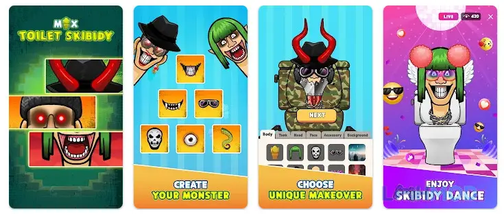 Ảnh 2 của Tải Toilet Mix Monster Makeover Apk V1.3.2 cho Android iOs Trận chiến quái vật Toilet Mix Monster Makeover