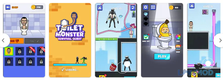 Ảnh 3 của Tải Toilet Monster Survival Quest Apk 1.0.4 cho Android iOs Người chơi đang thao tác trong game Toilet Monster Survival Quest mod apk