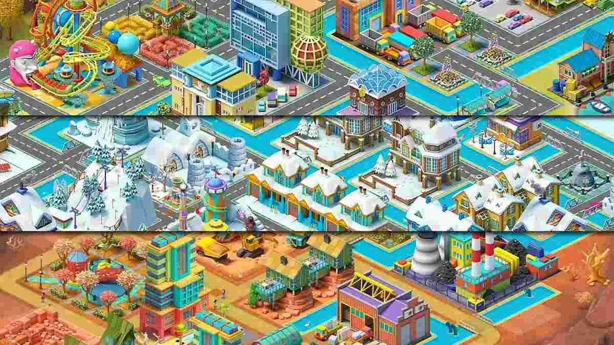 Ảnh 4 của Tải game Town City Mod APK 2.3.3 (Vô hạn tiền/Mở khóa đảo) Town City mod APK cho Android, hiển thị giao diện xây dựng