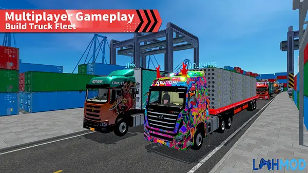 Ảnh 2 của Tải game Truck Simulator Online Apk 1.0 cho Android Cảnh gameplay trong Truck Simulator Online với xe tải trên đường