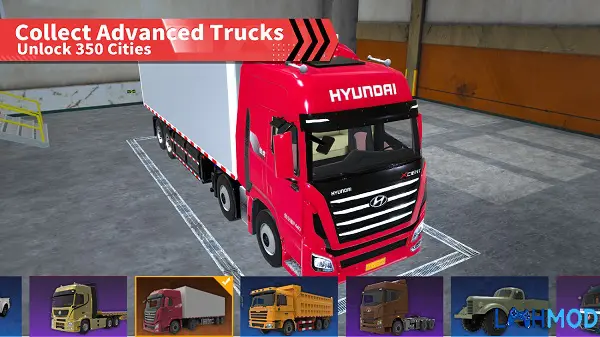 Ảnh 4 của Tải game Truck Simulator Online Apk 1.0 cho Android Góc nhìn từ trong cabin xe tải khi đang lái xe trong Truck Simulator Online