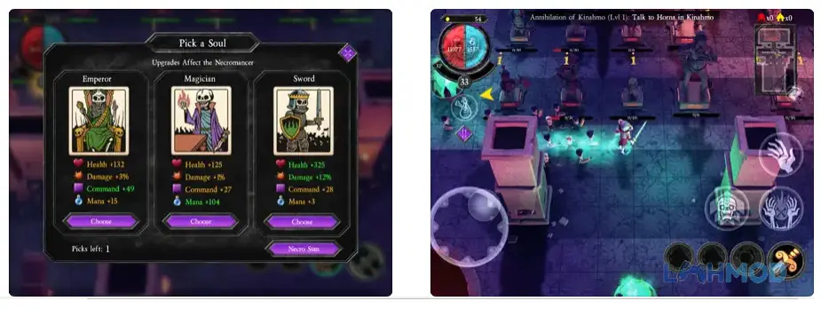 Ảnh 2 của Tải Undead Horde Mod Apk 1.1.3 (Vô hạn tiền) cho Android iOs Giao diện chiến đấu trong Undead Horde với số lượng lớn xác sống trên màn hình