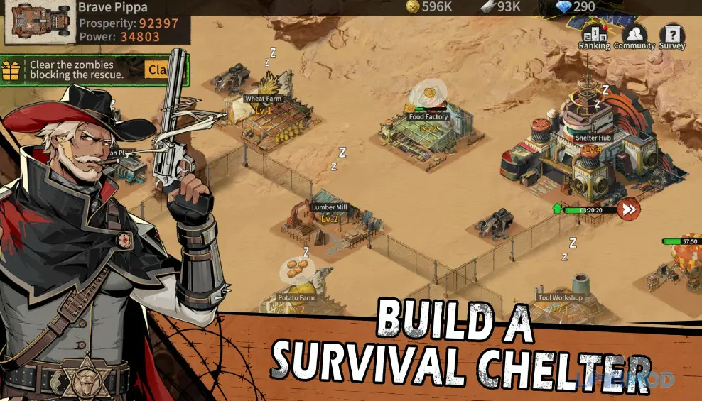 Ảnh 2 của Tải Wasteland Lords Mod Apk 1.1.9 (Mua Sắm Miễn Phí) cho Android iOs Cảnh quan hoang tàn nơi người chơi Wasteland Lords Mod bắt đầu xây dựng