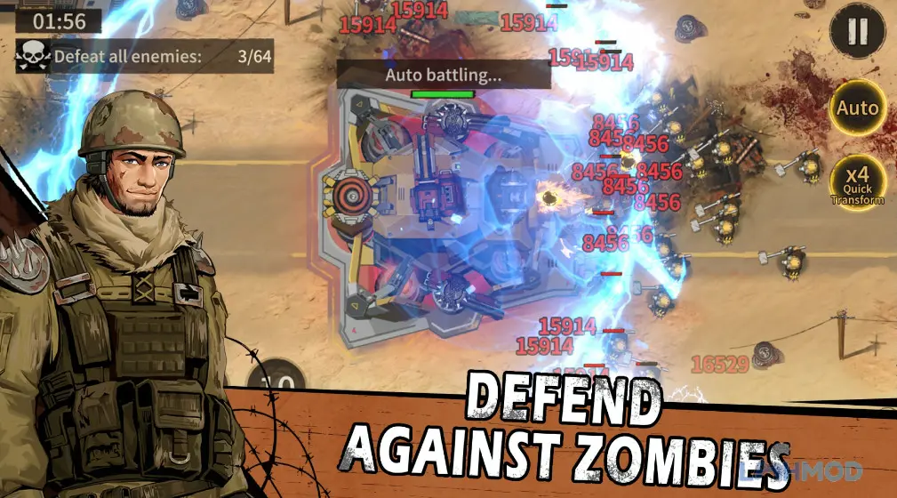 Ảnh 4 của Tải Wasteland Lords Mod Apk 1.1.9 (Mua Sắm Miễn Phí) cho Android iOs Đội hình quân lính giao chiến với kẻ thù trong Wasteland Lords Mod