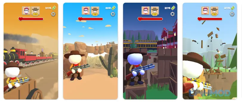 Ảnh 2 của Western Sniper Mod Apk v2.8.7 (Vô Hạn Tiền) Xạ thủ nhắm bắn kẻ thù trong thị trấn miền Tây