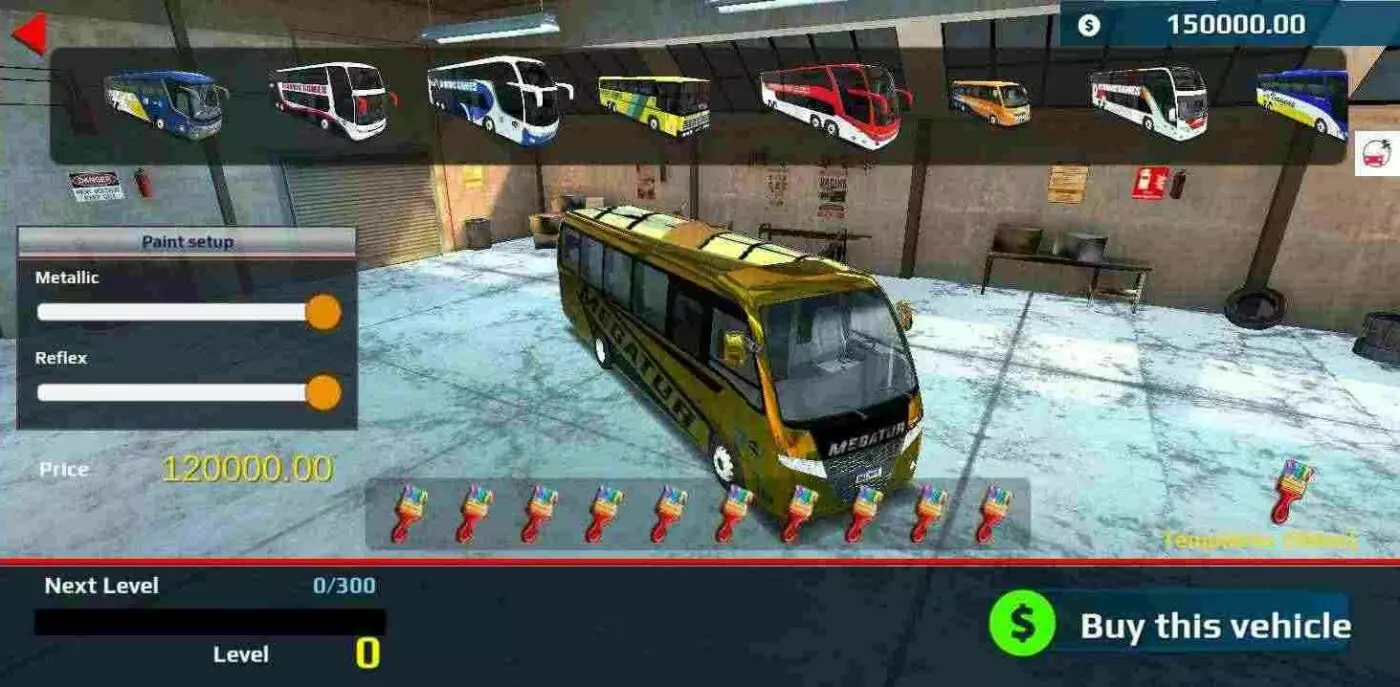 Ảnh 4 của World Bus Driving Simulator Mod APK 1.42 (Vô Hạn Tiền, Mở Khóa) Nhiều xe bus đậu trong gara của World Bus Driving Simulator Mod