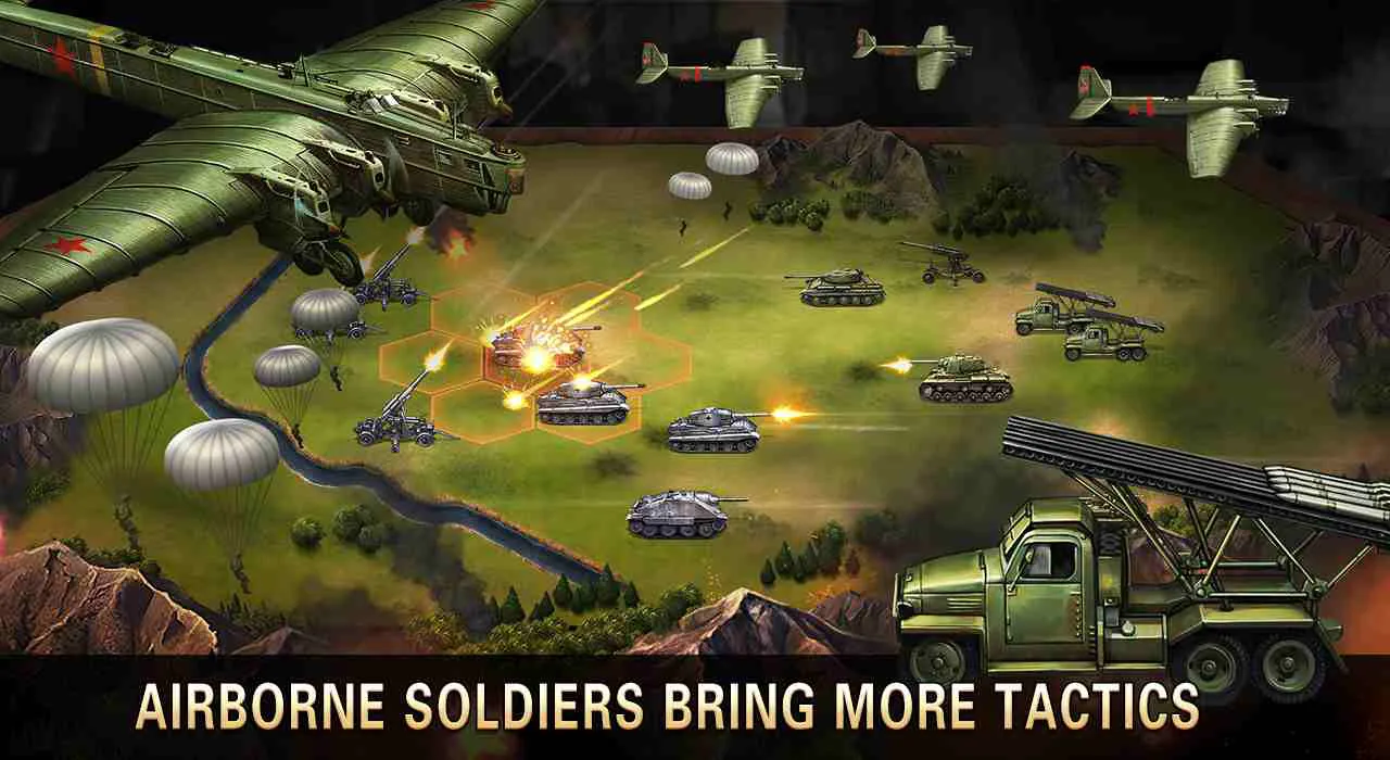 Ảnh 5 của Tải game World War 2: WW2 Strategy Game Mod APK 419 (Vô Hạn Tiền) Toàn cảnh chiến trường nhìn từ trên cao