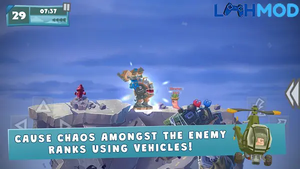 Ảnh 4 của Worms W.M.D: Mobilize MOD APK 1.2.809093 (Trò chơi đầy đủ) Giao diện chính và các tùy chọn trong Worms W.M.D: Mobilize MOD