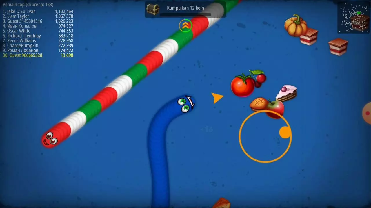 Ảnh 2 của Tải Worms Zone.io Mod APK 4.4.4 (Vô Hạn Tiền, Mở Khóa Skins) Chú giun Worms Zone.io với nhiều lựa chọn tùy chỉnh