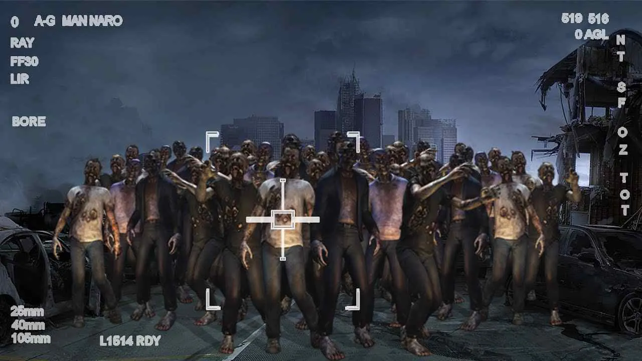 Ảnh 3 của Zombie Gunship Survival Mod APK 1.6.77 (Menu, Vô Hạn Đạn) Zombie bị máy bay gunship tiêu diệt trong màn đêm