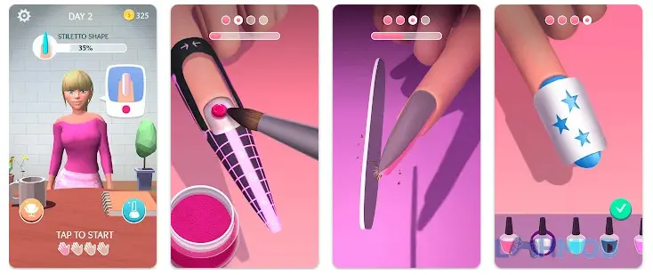 Ảnh 2 của Tải Acrylic Nails Mod Apk 2.1.0.0 (Vô Hạn Tiền) cho Android iOs Bảng màu và thiết kế móng tay đa dạng trong game