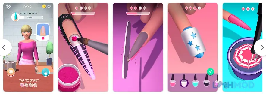 Ảnh 4 của Tải Acrylic Nails Mod Apk 2.1.0.0 (Vô Hạn Tiền) cho Android iOs Một bộ móng tay dài được thiết kế tinh xảo