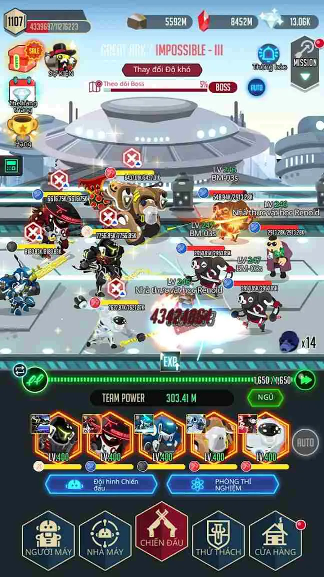 Ảnh 2 của Tải game After War Mod APK 1.29.0 (Sát Thương Cao) Giao diện chiến đấu của After War Mod