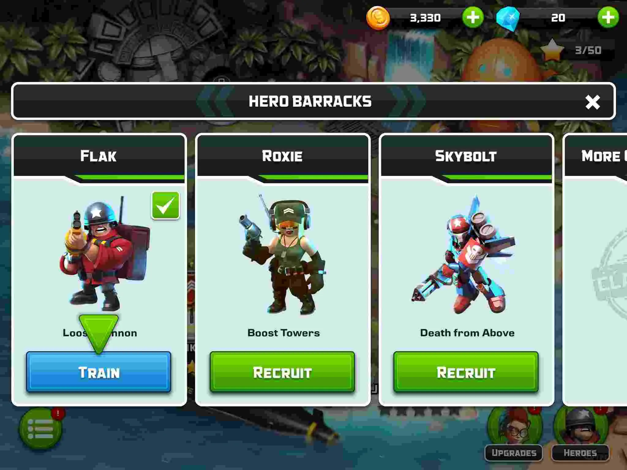 Ảnh 2 của Tải game Alien Creeps TD Mod APK 2.32.0 (Menu, Vô Hạn Tiền) Hai siêu anh hùng dũng mãnh chiến đấu bên cạnh các tháp phòng thủ