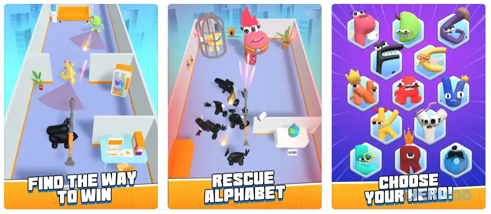 Ảnh 4 của Tải Game Alphabet Master Apk 1.6 cho Android iOs Giao diện chính của game Alphabet Master: Smash Letter với các tùy chọn và hình ảnh nhân vật