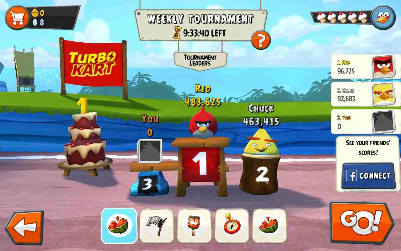 Ảnh 4 của Angry Birds Friends Mod APK v13.2.0 (Menu, Vô hạn Booster) Một chú chim màu vàng đang bay nhanh với hiệu ứng đặc biệt