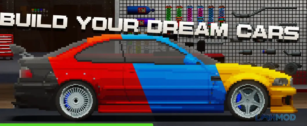 Ảnh 3 của Tải APEX Racer Mod Apk V0.9.11(Vô Hạn Tiền) cho Android iOs Chiếc xe đua với hiệu ứng ánh sáng rực rỡ và tốc độ cao đang drift trên đường đua ban đêm