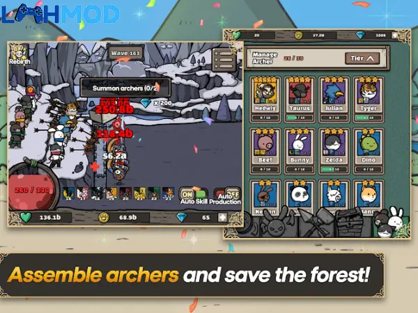 Ảnh 3 của Archer Forest : Idle Defence APK 6.05.00 cho Android iOS Hệ thống nâng cấp mũi tên trong Archer Forest: Idle Defence