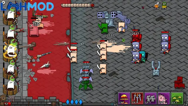 Ảnh 2 của Arrow War MOD APK 2.5 (Vô hạn kim cương) Android Các cung thủ được trang bị vũ khí và mũ độc đáo đang chuẩn bị chiến đấu