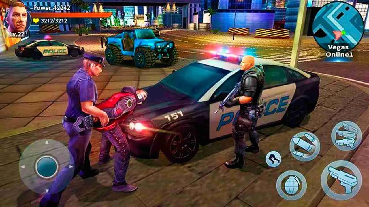 Ảnh 2 của Auto Gangsters Mod APK 1.19 (Vô Hạn Tiền, Kỹ Năng) Một chiếc xe thể thao đang lao đi trên đường phố Liberty City