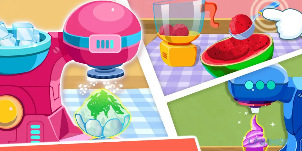 Ảnh 3 của Tải Baby Pandas Ice Cream Shop Apk 9.70.79.03 cho Android iOs Các bước pha chế kem và sinh tố trong Baby Pandas Ice Cream Shop