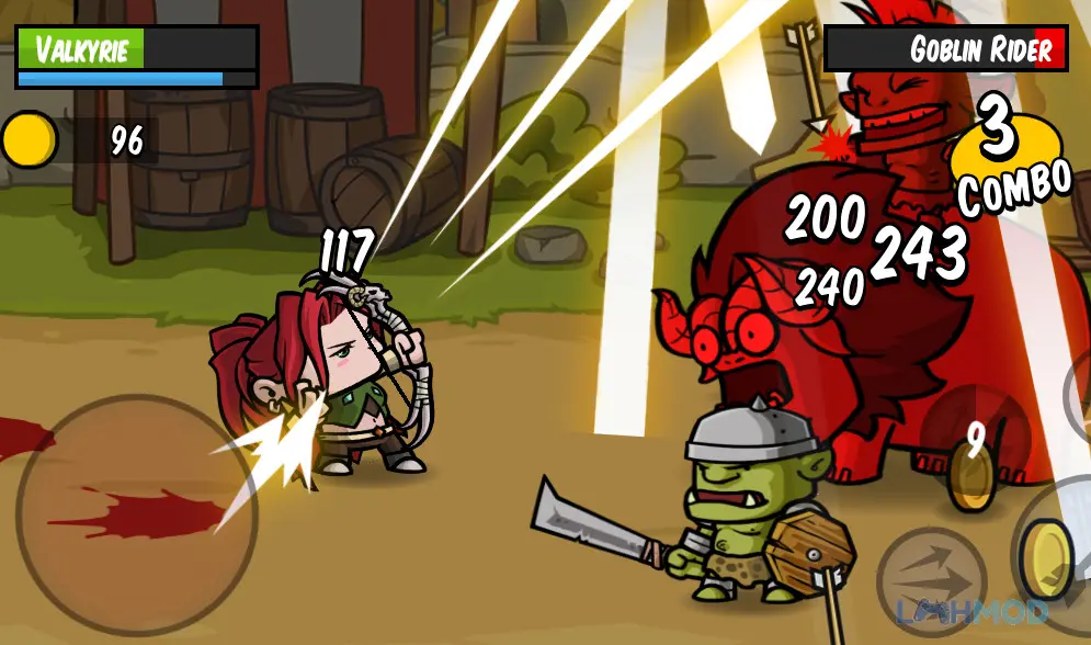 Ảnh 3 của Tải Battle Hunger Mod Apk 1.1.0 (Vô Hạn Tiền, No Ads) cho Android iOs Cảnh chiến đấu hoành tráng với hiệu ứng kỹ năng rực rỡ