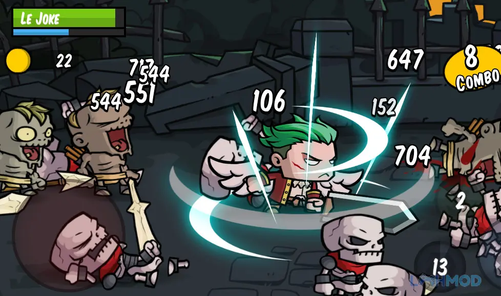 Ảnh 4 của Tải Battle Hunger Mod Apk 1.1.0 (Vô Hạn Tiền, No Ads) cho Android iOs Chiến binh dũng mãnh đứng trước cổng thành sau một trận chiến cam go