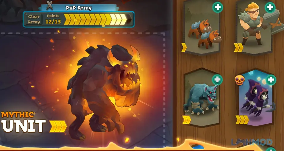 Ảnh 3 của Tải Battle Legion Mod Apk 3.0.3 (Menu/Damage, God Mode) cho Android iOs Giao diện sắp xếp quân đội trước trận chiến trong Battle Legion