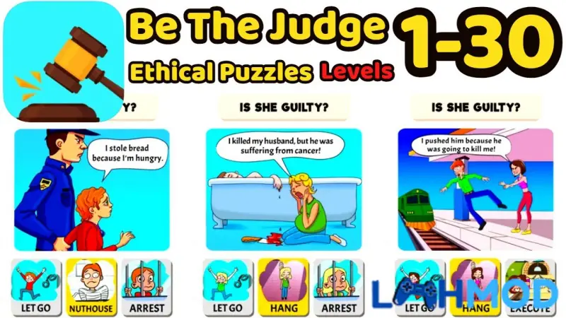Ảnh 2 của Tải Be The Judge – Ethical Puzzles Mod Apk 1.5.20 (Vô hạn xu) Trải nghiệm phán đoán trong Be The Judge