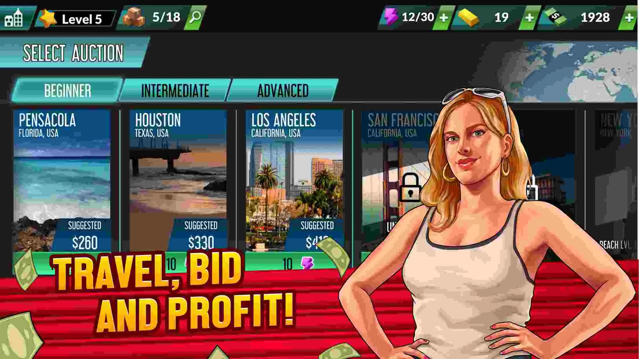 Ảnh 2 của Tải Bid Wars 2: Pawn Shop Mod APK 1.60 (Menu, Vô Hạn Tiền) Giao diện đấu giá trong Bid Wars 2 Mod