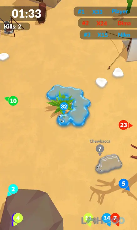 Ảnh 3 của Tải Blobsbuster Apk 4.8 cho Android iOs Giao diện trong game Blobsbuster, hiển thị các giọt nước và chỉ số sức mạnh