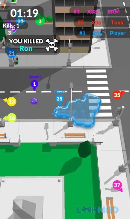 Ảnh 4 của Tải Blobsbuster Apk 4.8 cho Android iOs Một cảnh chơi Blobsbuster, tập trung vào việc né tránh các chướng ngại vật và thu thập giọt nước