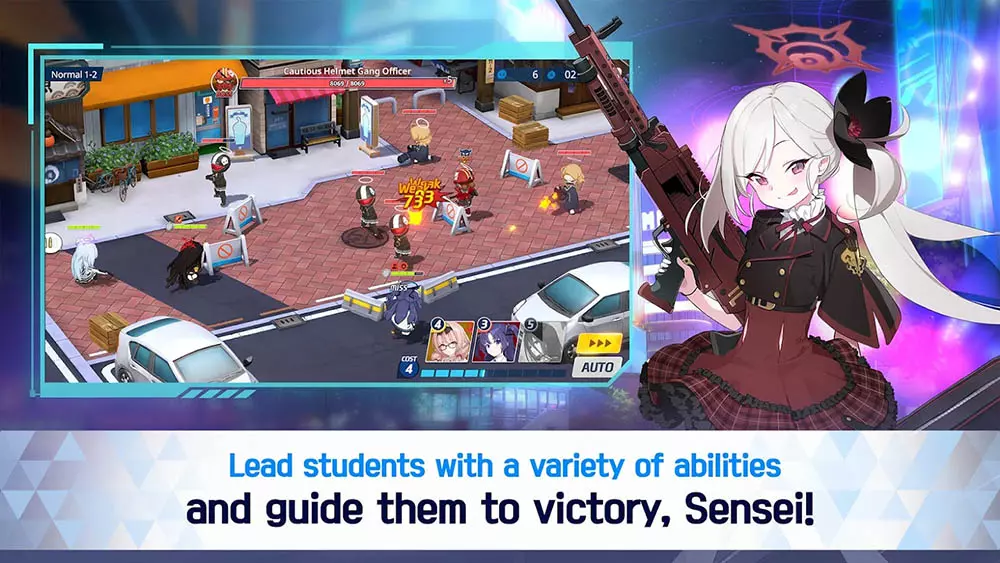 Ảnh 3 của Blue Archive game global 1.37.133980 (Phiên bản mới nhất) cho Android iOs Giao diện game Blue Archive với hình ảnh các học viên anime