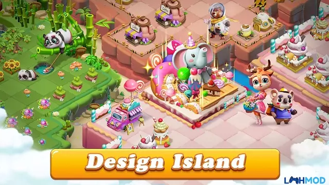 Ảnh 2 của Tải game Boom Merge Mod Apk 0.39.0 (Vô hạn tiền) cho Android, IOS Cảnh gameplay Boom Merge với khu vực thành phố đang được xây dựng