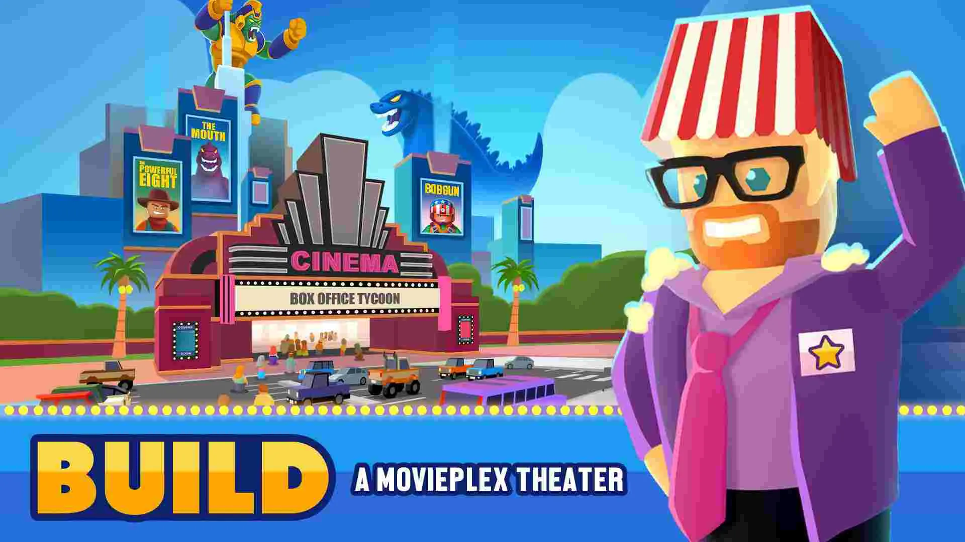 Ảnh 3 của Box Office Tycoon Mod APK 2.0.3 (Menu, Mở Khóa Phần Thưởng) Khung cảnh rạp chiếu phim đông đúc trong Box Office Tycoon Mod