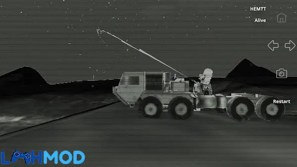 Ảnh 3 của C-RAM CIWS simulator MOD APK v4.26 (Vô hạn tiền) Hiệu ứng cháy nổ khi máy bay địch bị hạ gục bởi CIWS