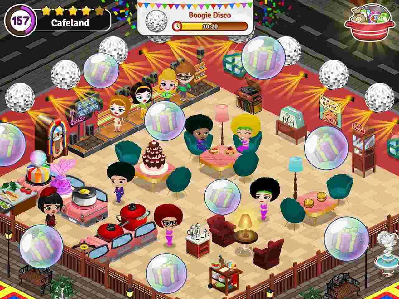 Ảnh 3 của Tải Cafeland – World Kitchen Mod APK 2.2.97 (Menu, Vô Hạn Tiền) Khách hàng đến quán cafe trong Cafeland World Kitchen Mod