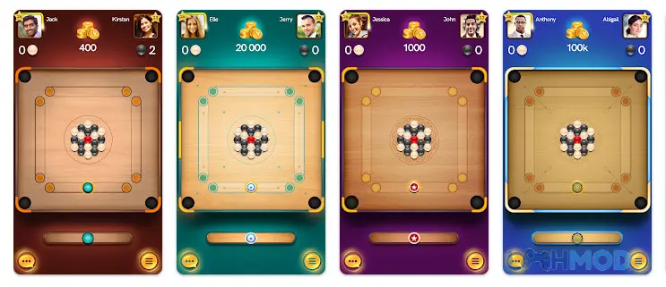 Ảnh 6 của Tải Carrom Pool Apk 17.1.0 cho Android iOs Màn hình kết quả trận đấu trong Carrom Pool hiển thị điểm số và chiến thắng