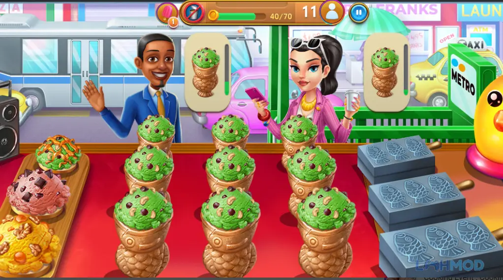 Ảnh 4 của Tải Cook Off Mod Apk 1.42.3 (Vô Hạn Chef Hats/Lives) cho Android iOs Một bữa ăn đầy màu sắc trong Virtual Families Cook Off