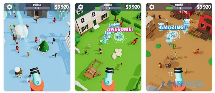 Ảnh 4 của Tải Crowd Bomber Apk 22 cho Android iOs Cảnh chụp màn hình trò chơi Crowd Bomber với hiệu ứng nổ bom màu