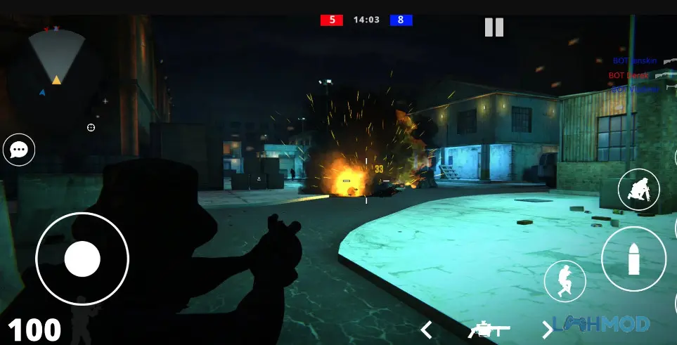 Ảnh 6 của Tải Cyborne Apk 0.5 cho Android iOs Nhân vật game đang chạy trong một môi trường đổ nát với các công trình kiến trúc tương lai