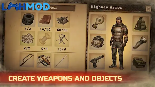 Ảnh 3 của Tải Day R Survival MOD APK 1.754 (Vô hạn tiền) cho Android iOS Giao diện chiến đấu và quản lý vật phẩm trong Day R Survival