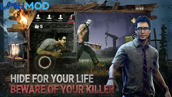 Ảnh 2 của Tải Dead by Daylight Netease APK 1.204048.204048 cho Android iOS Một cảnh người sống sót đang sửa máy phát điện trong bóng tối